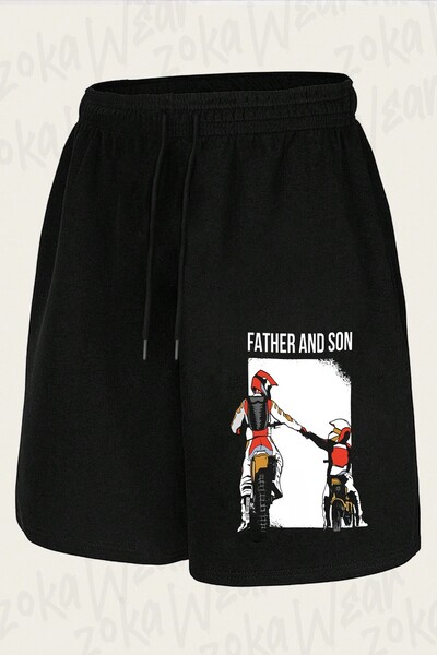 ZOKAWEAR Unisex Father's Day Biker Design Printed Shorts