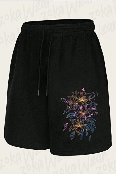 ZOKAWEAR Unisex Floral Design Printed Shorts