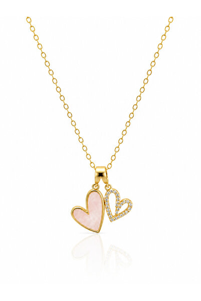 Angelovia Double Heart Steel Necklace