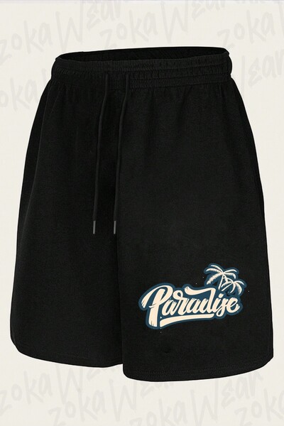 ZOKAWEAR Unisex Paradise Illustration Design Printed Shorts