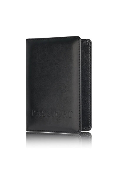 Choice4 black Unisex Simple PU Leather Travel Passport Holder Cover Case for ...