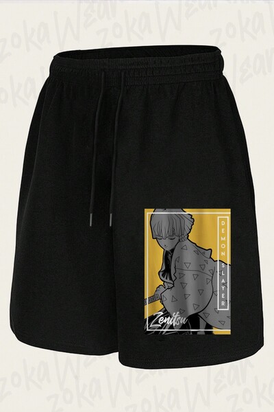 ZOKAWEAR Unisex Demon Slayer Zenitsu Design Printed Shorts