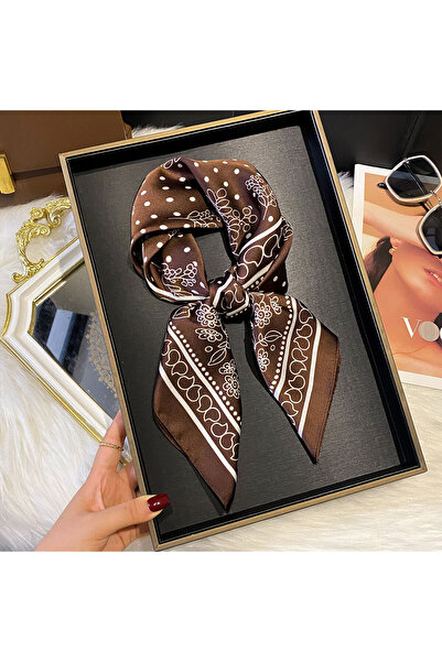 Choice وشاح حريري مطبوع أنيق للنساء مقاس 70×70 سم، موديل JNC1255-01، باندانا ...