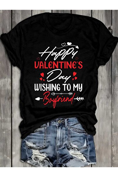 212Wear Valentine'S Day Boyfriend Lovers T-shirts | 180G 100% Black Classic C...