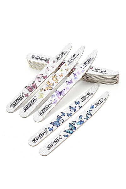 Choice4 10pcs Mix 10pcs/Set Butterfly Wooden Nail Files for Manicure 100/180 ...