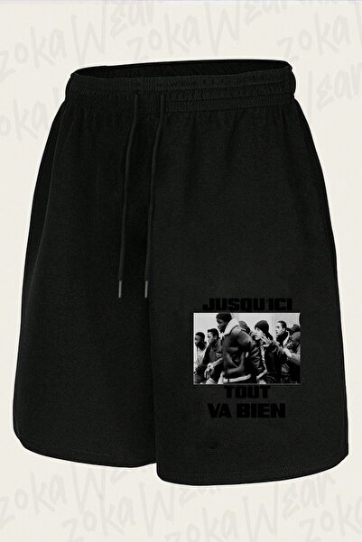 ZOKAWEAR شورت مطبوع بتصميم Jusqu’Ici Tout Va Bien La Haine للجنسين