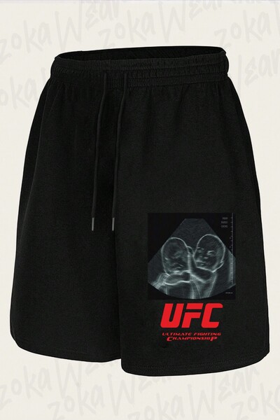 ZOKAWEAR Unisex Cage Fighting in Mother's Belly Design Printed Shorts