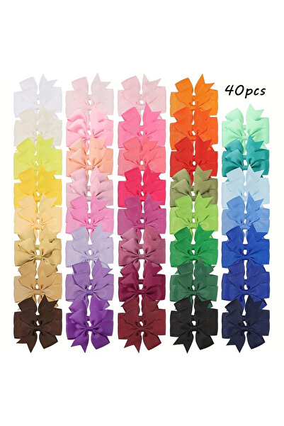 Choice1 40PCS BABY BOWS 20/40/60PCS 2.3'' Grosgrain Ribbon Bows Hair Clips Se...
