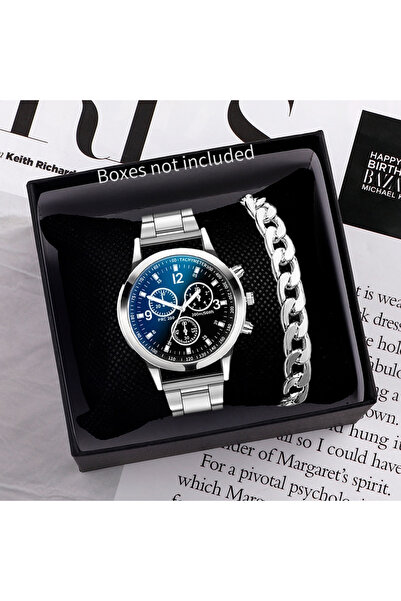 choice2 Black Without Box 1/2PCS Men Business Watches Fashion Men's Steel Ban...