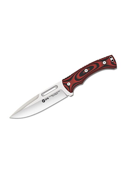 OEM Cutit K25, 150mm, G10 negru-rosu, cu teaca din piele