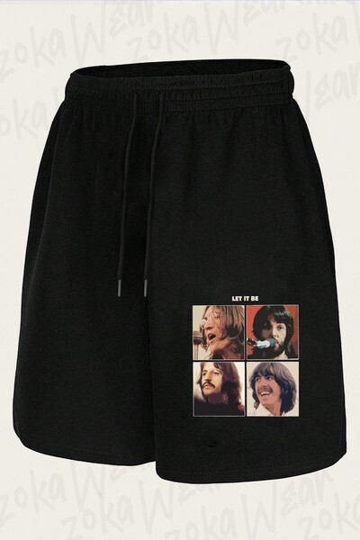 ZOKAWEAR Unisex Beatles Let It Be Design Printed Shorts