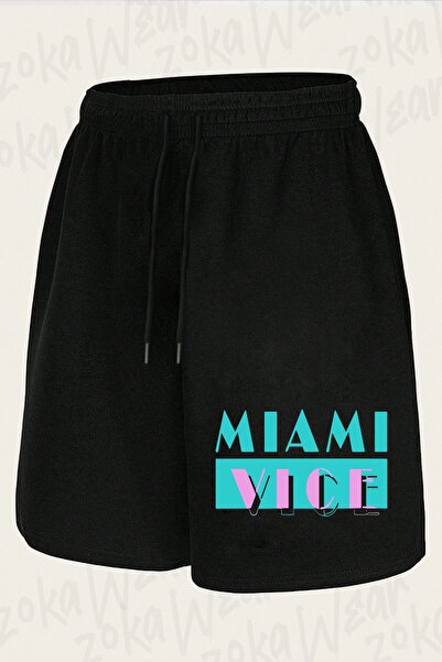 ZOKAWEAR Unisex Miami Vice Tv Shows Side Design Printed Shorts
