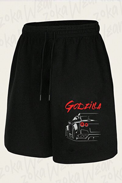 ZOKAWEAR شورت مطبوع بتصميم نيسان Gtr Godzilla للجنسين
