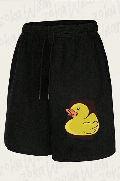 ZOKAWEAR Unisex Yellow Duck Design Printed Shorts