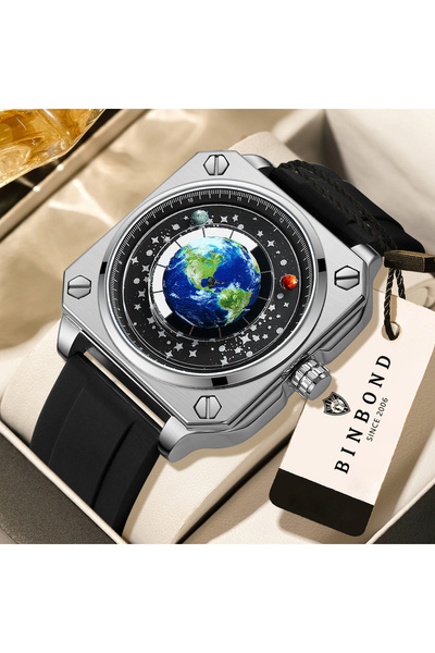 Choice1 1 BINBOND Earth&Star Cool Quartz Wristwatches for Men Luminous Waterp...