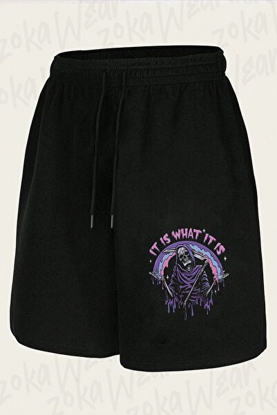 ZOKAWEAR شورت مطبوع بتصميم باستيل للجنسين من Death It Is What It Is