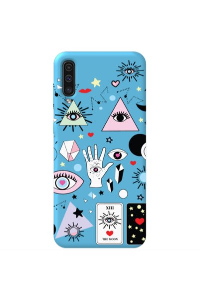 Other Samsung A70 Pyramid eyes Blue Colored Silicone TPU Θήκη