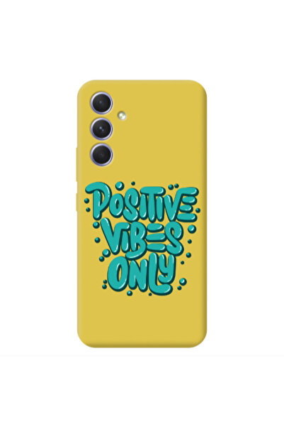 Other Samsung A55 Positive Vibes Only Yellow Colored Silicone TPU Θήκη