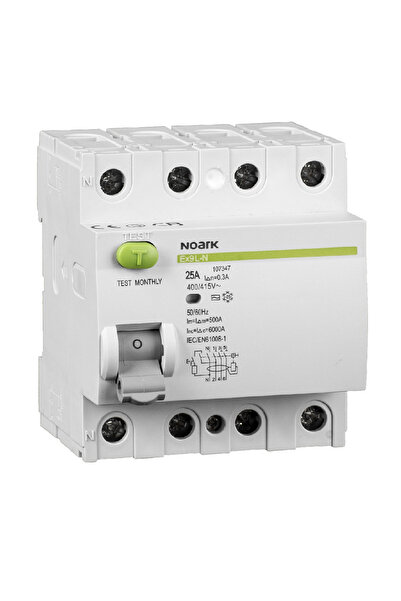 NOARK Întreruptoare diferențiale Ex9L-N 4P 25A 300mA, 108339, Noark, INTRERUP...