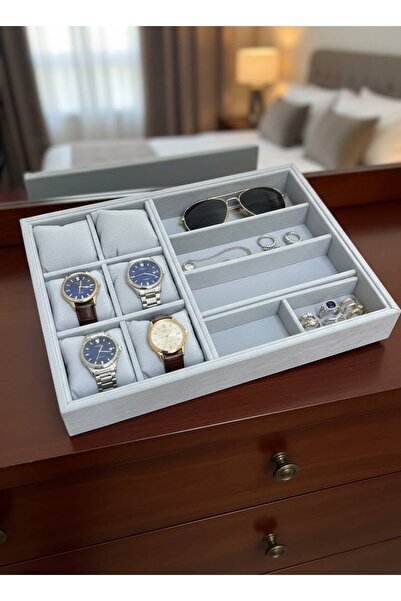 İmpala Kutu Glasses, Watch, Bracelet, Ring, Jewelry Box, Suede Fabric Covered...