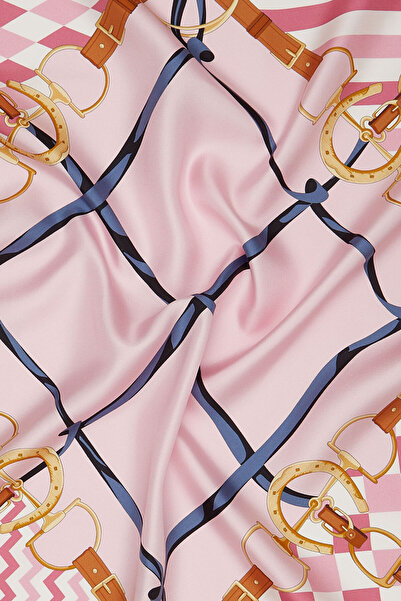 Vakko PEMBE OBJE DESENLİ TWILL EŞARP