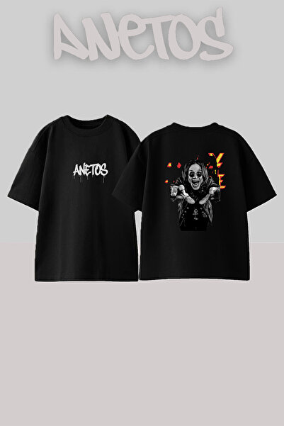 Anetos Ozzy Osbourne_1 Dizajn Tiskana Oversize Crna Majica
