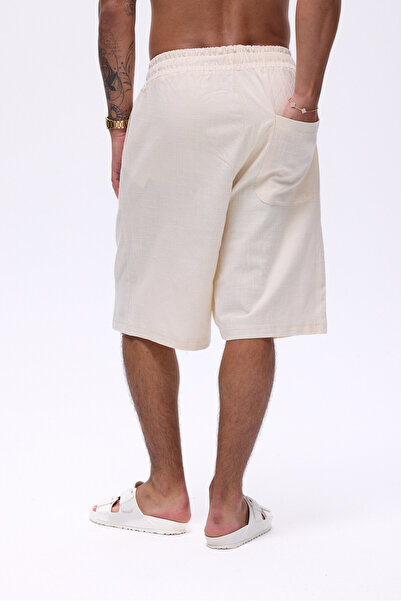 Unreal Co Bel Lastikli Oversize Keten Şort
