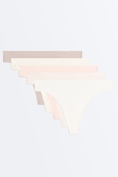 Oysho 5'li Seamless Soft Touch tanga paketi