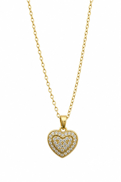 Jack Ferrero Heart Figured Stone Yellow Color Steel Necklace Special Stylish ...
