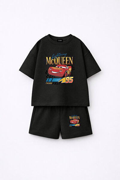 fasardi Cars Cars Lightning Mcqueen Printed Oversize 100% Cotton T-Shirt Shor...