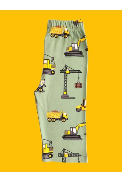 Çamaşır Bahçesi 100% Cotton Kids Capri Set # Printed Children's Capri Set # Constructionpatternlitakım # Laundry Room