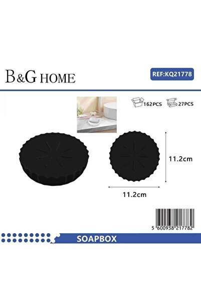 Tradesor Σαπουνοθήκες μπάνιου πλαστικές - Σετ 9pcs - Black - 21778