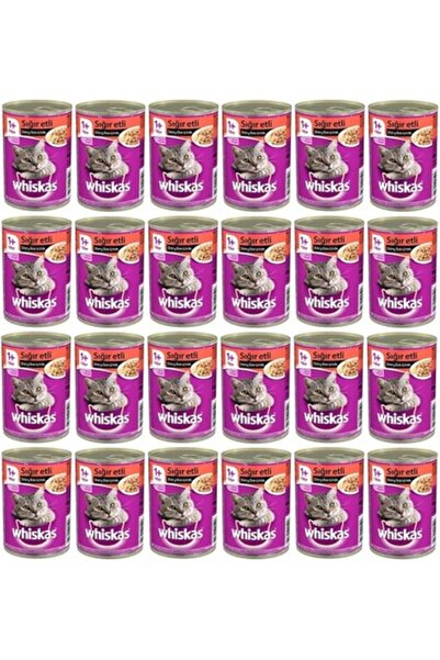 Whiskas Biftekli (Sığır) Süper Premium Kedi Maması 400 gr 24'lü Lezzetli Kons...