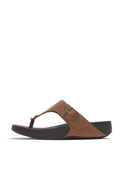 Fitflop Trakk Ii Buckle Embossed Leather Toe Post Sandals For Men