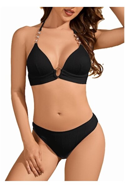 OEM Costum de baie de damă Gialuzw, bikini push-up cu lanț reglabil, model tr...
