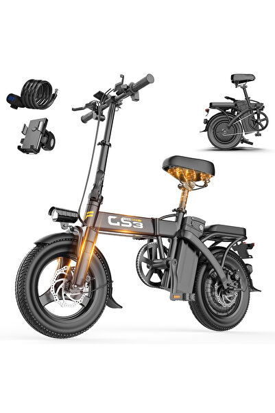 FLEXET Portable Folding Electric Bike 250 w 14 inch 25 km/h Fat Tire Electric...