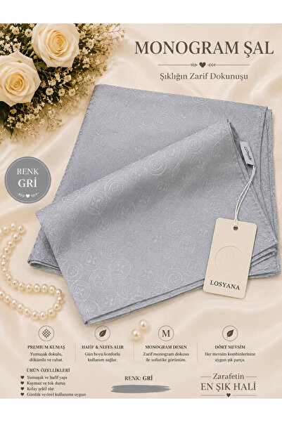 minelesarp Premium Monogram Shawl – Soft Textured Jacquard Pattern |   Hijab ...