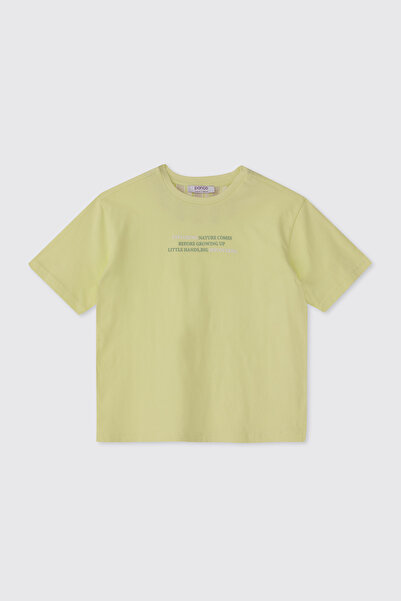 Panço Boy's Short Sleeve Yellow T-Shirt