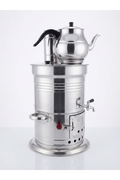 ÖZ-EL metal 10 LİTRE TEK MUSLUK SEMAVER + BÜYÜK DEMLİK HEDİYELİ