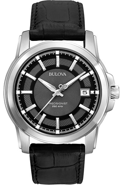 Bulova ساعة بريسيسيونست للرجال بحزام جلدي، مقاس واحد، موديل 96B158
