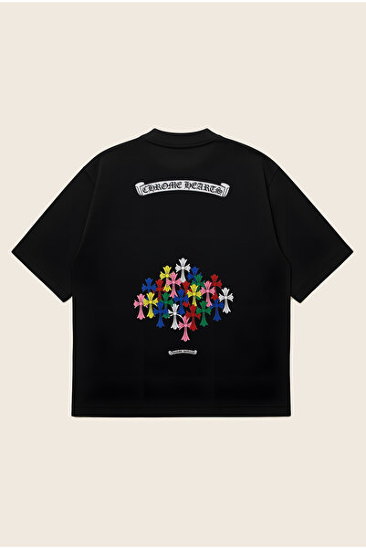 Moon Dancer Chrome Hearts Cemetery Cross Oversize Boxy Cut Unisex 100% pamučn...