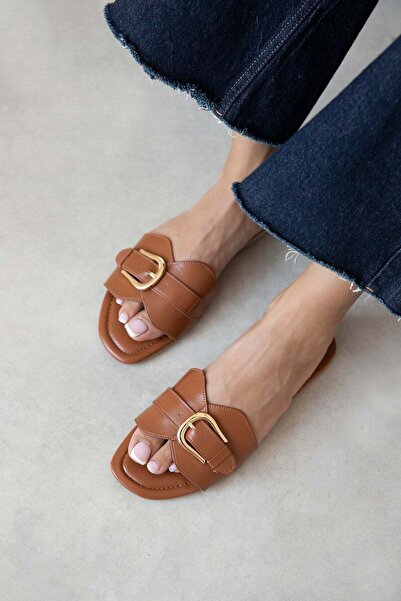 STRASWANS Dorte Women's Daily Leather Slippers Tan