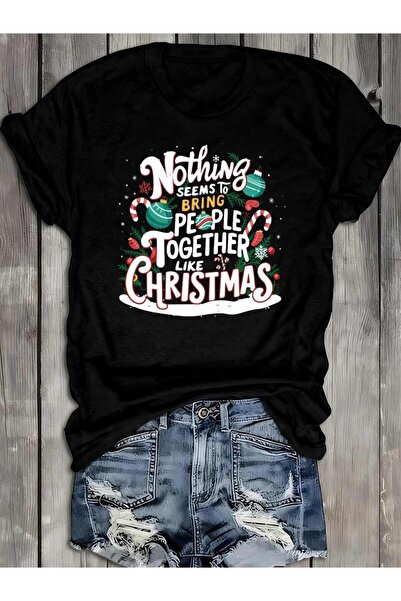 2mcup تي شيرت نسائي بتصميم 'Together'، 180 جرام، 100% قطن، أسود، بأكمام قصيرة...