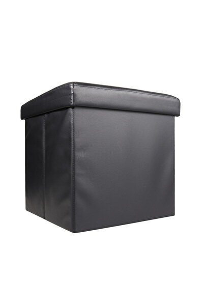 AtaPetGarden Cutie de depozitare pliabilă tip taburet NEGRU 38x35x30 cm PĂTRA...