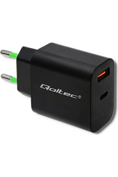 Qoltec Încărcător fără cablu cu port USB-A și port USB-C, 18W Power Delivery ...