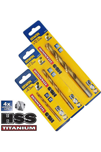 Irwin Burghiu HSS cu titan cu coadă cilindrică pentru metal 4mm / 43mm / 75mm...