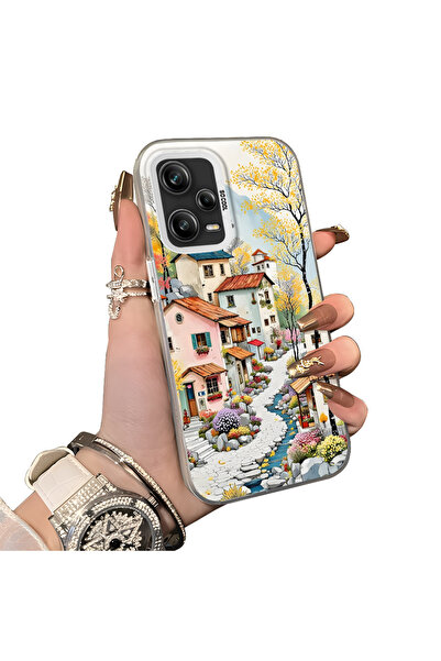 Hontinga Redmi Note 12 Pro 5G Uyumlu Silikon Kenar Sert Arka Kılıf Couple Tel...