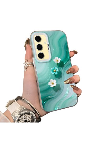 Hontinga Samsung Galaxy S24 Fe Compatible Silicone Edge Hard Back Case Couple...