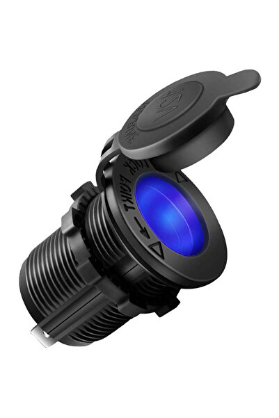 POWERTECH πρίζα αναπτήρα για σκάφη & οχήματα PTL-010, μπλε LED, 12V