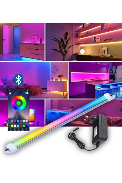 burul RGB Çubuk Bar Led Işık 50 Cm 256 renk Bluetooth Kontrol
